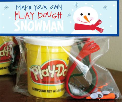 Diy Play Doh Snowman Kit Bag Toppers