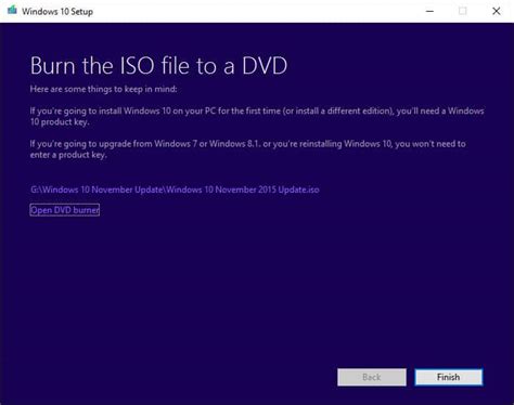Or you could do it now by yourself using this official tool, which allows you to download an iso image and even create a dvd or usb installation to use on other computers. Download Windows 10 November Update ISO file via Microsoft ...