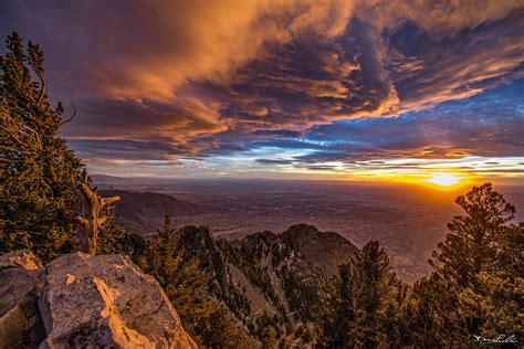 Sunset Over Albuquerque Nm From Sandia Peak Oc 6000 X 4000