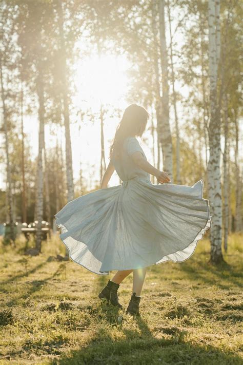 Woman In White Dress Walking On Forest · Free Stock Photo