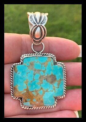 Turquoise Cross Pendant Silver Turquoise Jewelry Turquoise Earrings