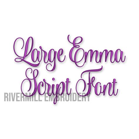 Large Emma Script Machine Embroidery Font Monogram Alphabet Etsy