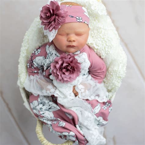 Haute Baby Newborn Gown Sweet Blush