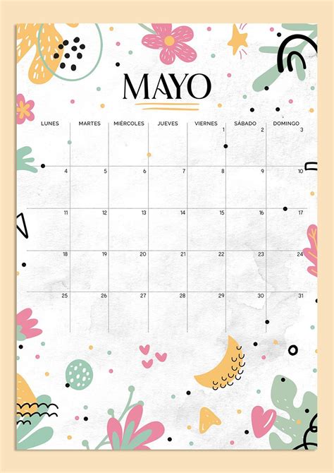 Calendario De Mayo Imprimible Y Fondo Mlc Estudio Inspiración Y