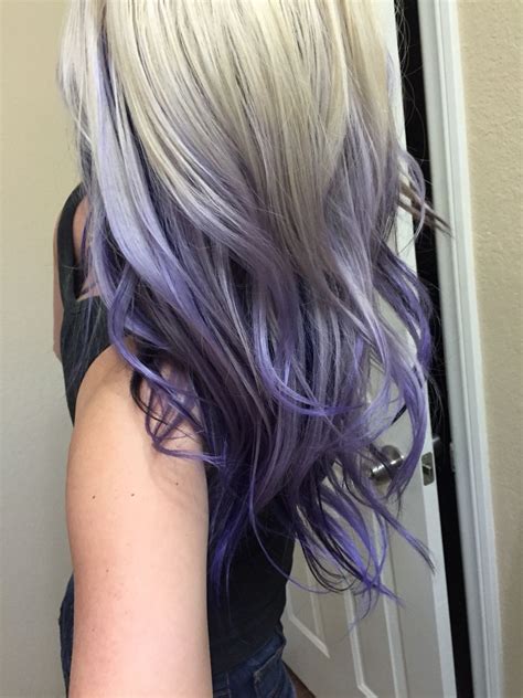 Blonde With Purple Ombré Purple Hair Underlights Hair Ombre Hair