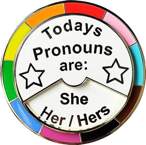 Arturbo For Enamel Pins 360° Rotation Rainbow Pin Brooches Todays Pronouns Are They
