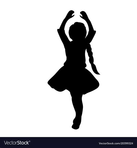 Silhouette Girl With Hands Up Royalty Free Vector Image