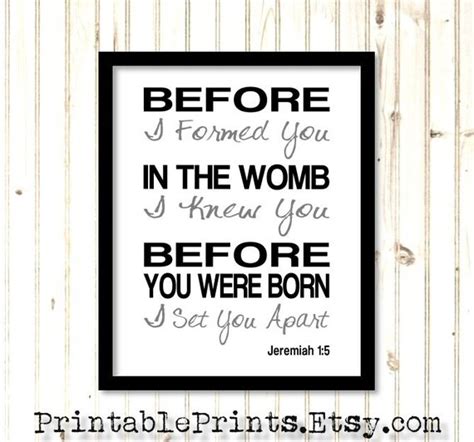 Before I Formed You Jeremiah 1 5 Scripture Word By Printableprints