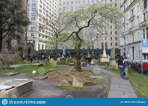 View Of Trinity Church Cemetery In Lower Manhattan In New