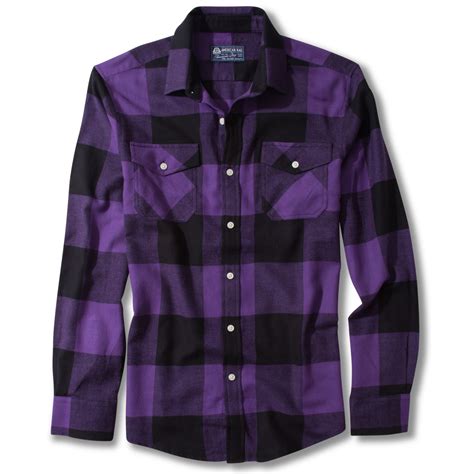american rag rio flannel long sleeve shirt in purple for men bold purple lyst