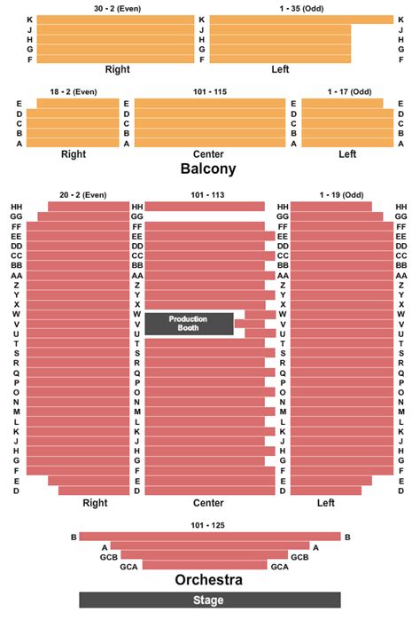 Thousand Oaks Performing Arts Center Seating Chart