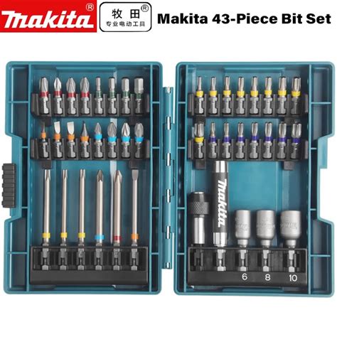 Makita 43Pcs Electric Screwdriver Drill Bits Set Colorful Box Strong Cross Flower Type Hexagon