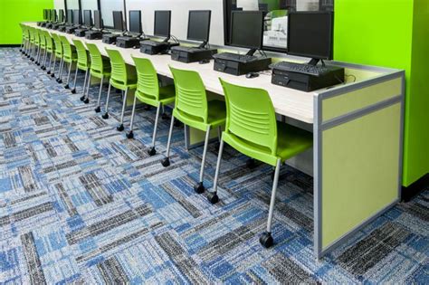 Bright And Fun Computer Lab Workstations Built For A Media Center