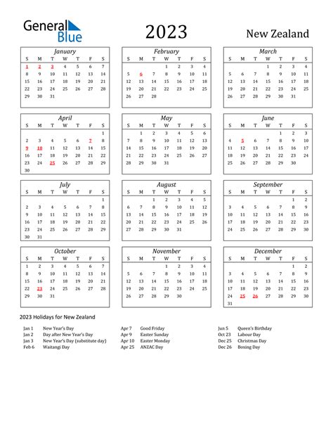 High Resolution New Zealand Holidays 2023 2023 New Zealand Calendar