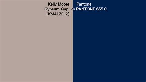 Kelly Moore Gypsum Gap Km4172 2 Vs Pantone 655 C Side By Side Comparison