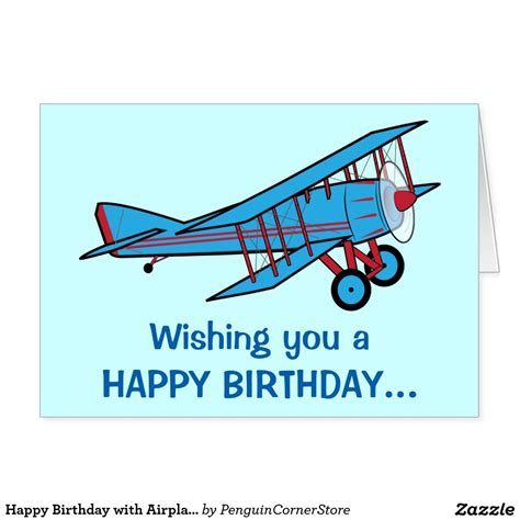 Printing is quick & simple :) plus we have the best birthday card message suggestions for every card! Happy Birthday with Airplane from the Whole Gang Card | Zazzle.com | Airplane birthday party ...