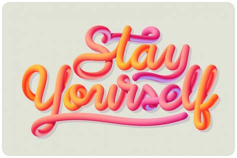 Stay Yourself Vector Lettering Free Vector