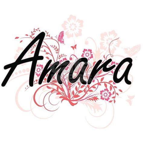 Amara Artistic Name Design With Flowers Dog Tags By Tshirts Plus