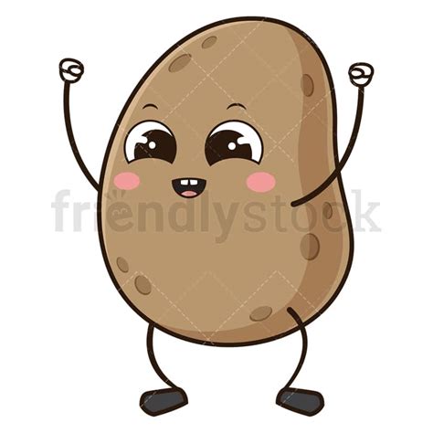 Kawaii Potato Clip Art Cute Potatoes Emoticon Cartoon Food With Faces