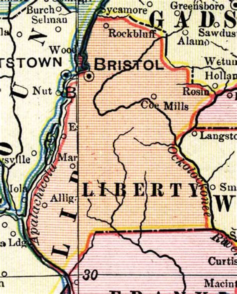 Map Of Liberty County Florida 1902