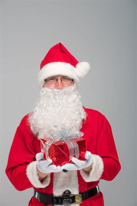 Portrait Of Happy Santa Claus With A Huge Sack Stock Photo Image Of