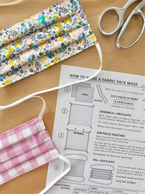 Printable face mask tutorials and patterns: Fabric Face Mask with TIES - MADE EVERYDAY | Diy sewing ...