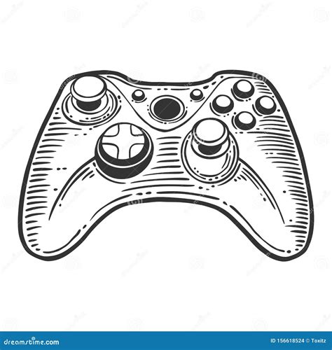 Gamepad Vector Concept In Doodle And Sketch Style Stock Illustration