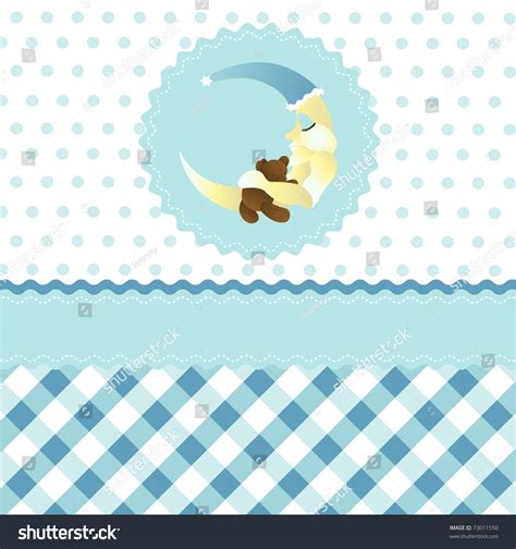 Seamless Baby Boy Pattern Blue Cartoon Moon Wallpaper