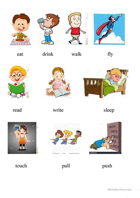 Some Other Action Verbs With Pictures For Beginners It Will Ease The