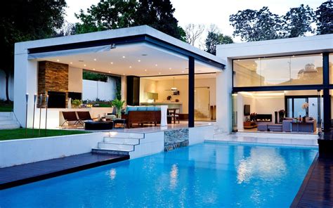 Flat Roof Pool Houses Modern Houses
