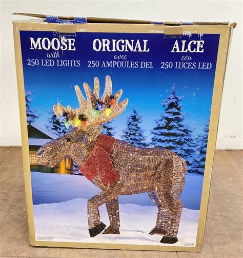 Lot Christmas Moose Light Up Display
