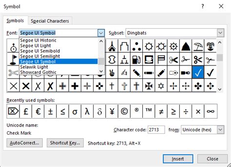 How To Insert Check Mark And X Mark In Word Microsoft Word 2016