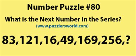 Who has written many book in series called 'the no. Next number in series? 83,121,16,49,169,256,? - PuzzlersWorld.com