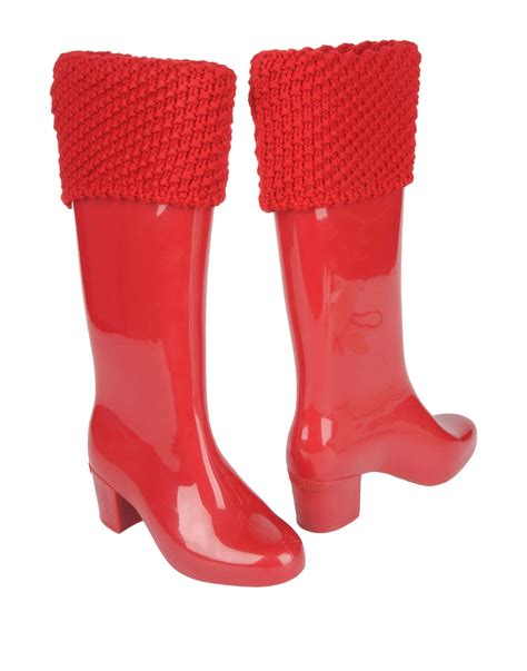 Rain Melissa Red Rubber Boots Boots High Heel Boots Heeled Boots