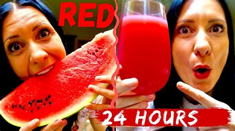 I Only Ate Red Food For 24 Hours Youtube