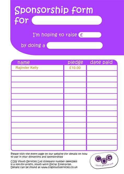 Free 10 Charity Sponsorship Form Samples Amp Templates In Ms Word Pdf
