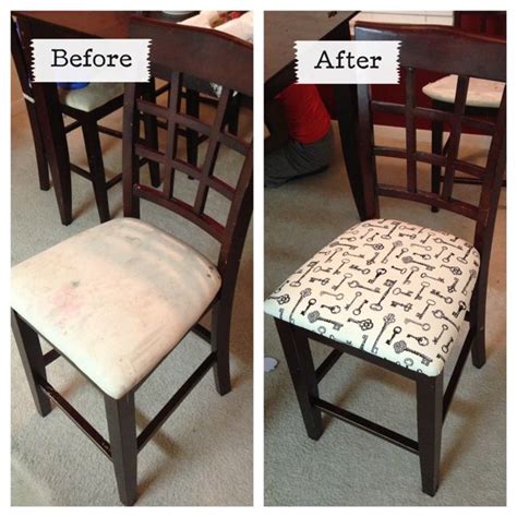 Chairs that only have fabric on the seat will need less than a yard to cover two chairs, about three quarters of a yard. Miss Danielle Renee: DIY Reupholstered Dining Room Chairs