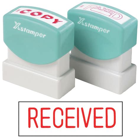 X Stamper Self Inking Ink Stamp Received Red Pre Inked Re Inkable Up
