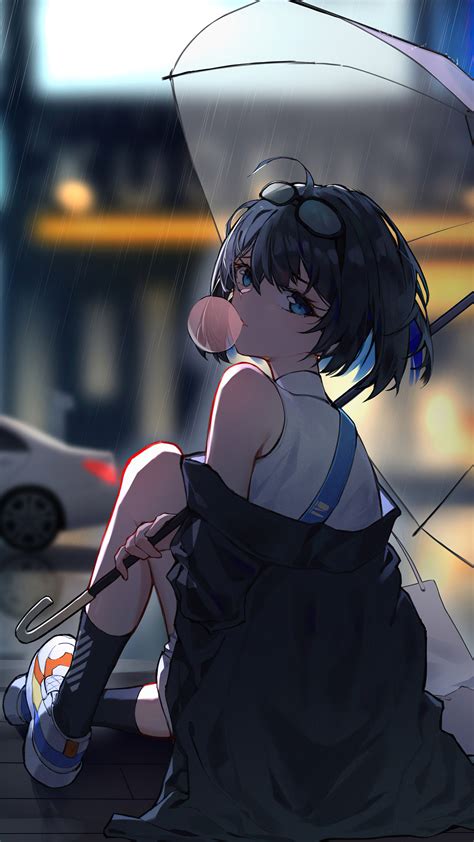 1080x1920 Umbrella Short Hair Anime Girl 5k Iphone 76s6 Plus Pixel