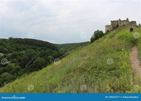 The Ruins Of The Ancient Fortress Are On The Mountain Editorial