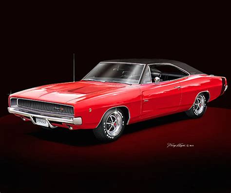 Dodge Art Prints By Danny Whitfield 1968 Dodge Charger Rt Etsy