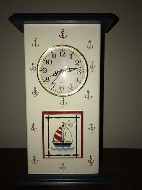 Nautical Anchor And Sailboat Table Mantel Clock New Ebay