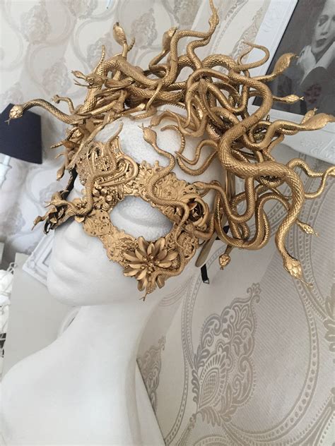 Medusa Mask Snakes Mask Golden Mask With Snakes Cosplay Mask