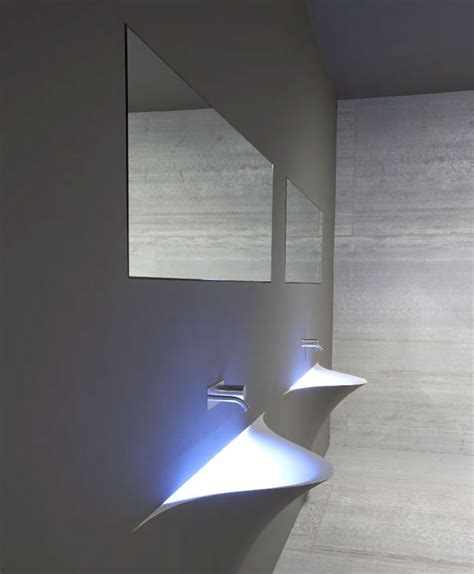 Gorgeous Silenzio Wall Integrated Sink For Futuristic Bathroom Tuvie