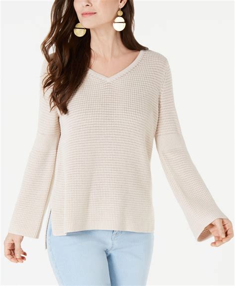 Style And Co Women Size Medium M Beige Pullover Sweater Canerra