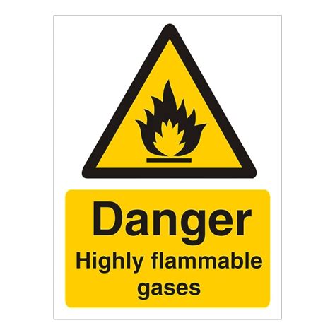 Danger Highly Flammable Gasses Warning Signs