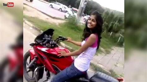 indian girl riding stunner bike youtube