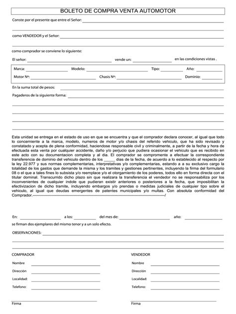 Boleto Compraventa Automotor Fill Out And Sign Online Dochub