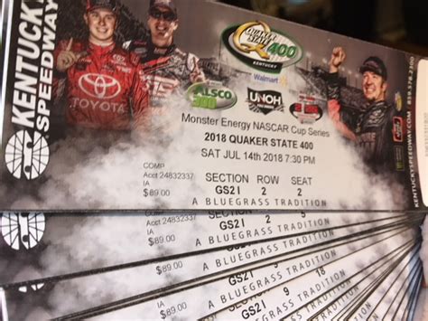 Click on the race name for the race information page. Twenty lucky winners will be going to the QUAKER STATE 400 ...