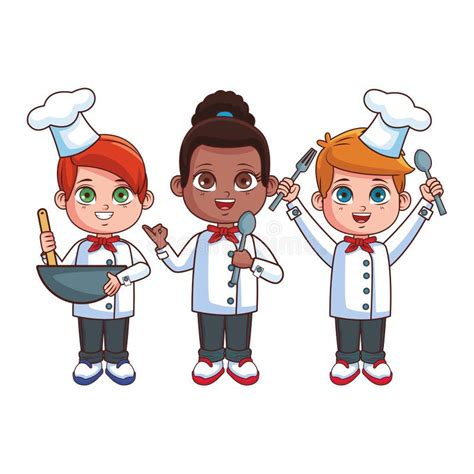 Cute Chef Children Cartoon Stock Vector Illustration Of Fork 135431736